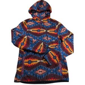 DRAVUS Aztec Southwestern Fleece Hoodie Mens Small Tribal Skate